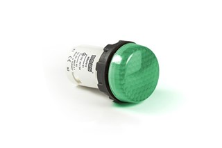 MB Series Plastic with LED 12V AC/DC Green 22 mm Pilot